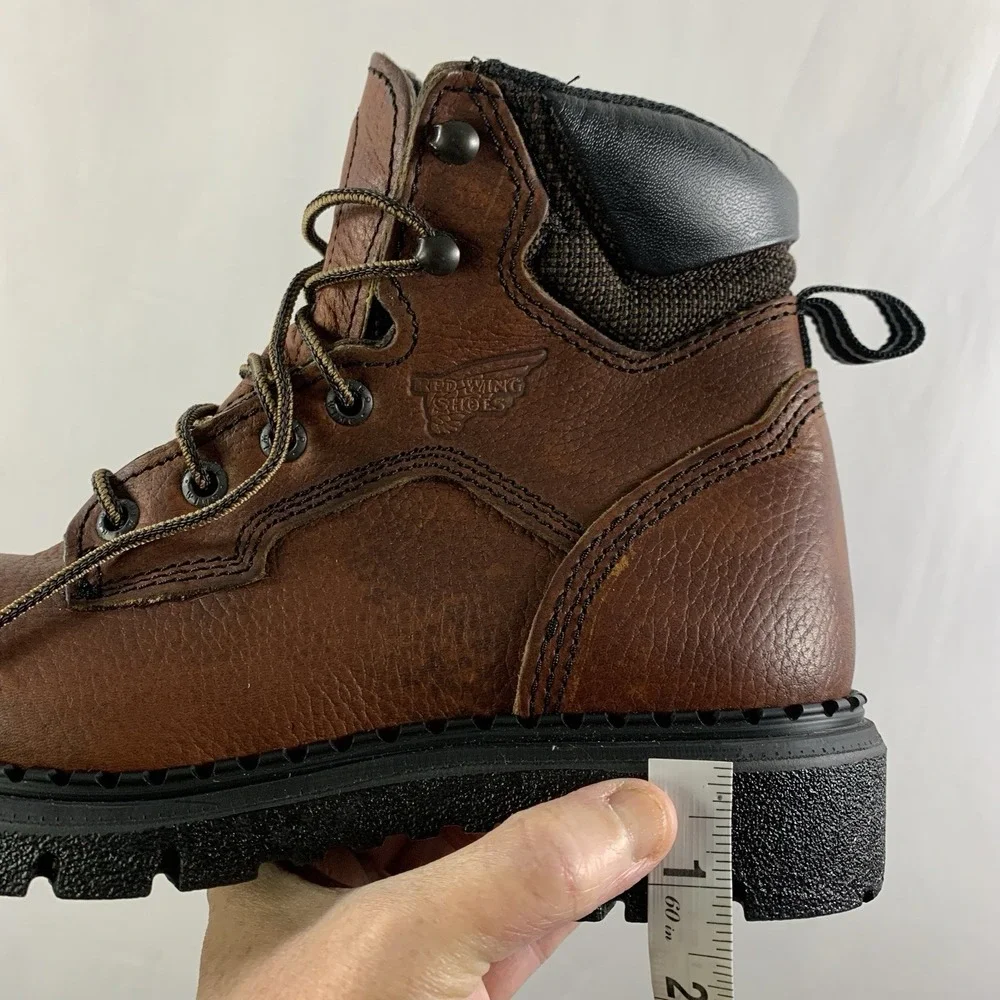 Red Wing Mens Leather Soft Toe EH Work Boots Size 7 B (Narrow) Lug Sole ASTM USA